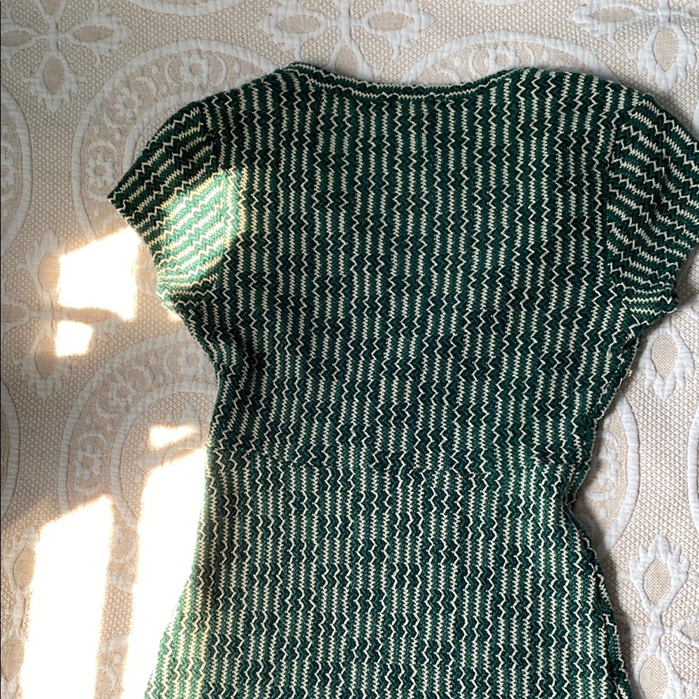 Miami Green and White Peplum Mini Dress - Picture 4 of 7